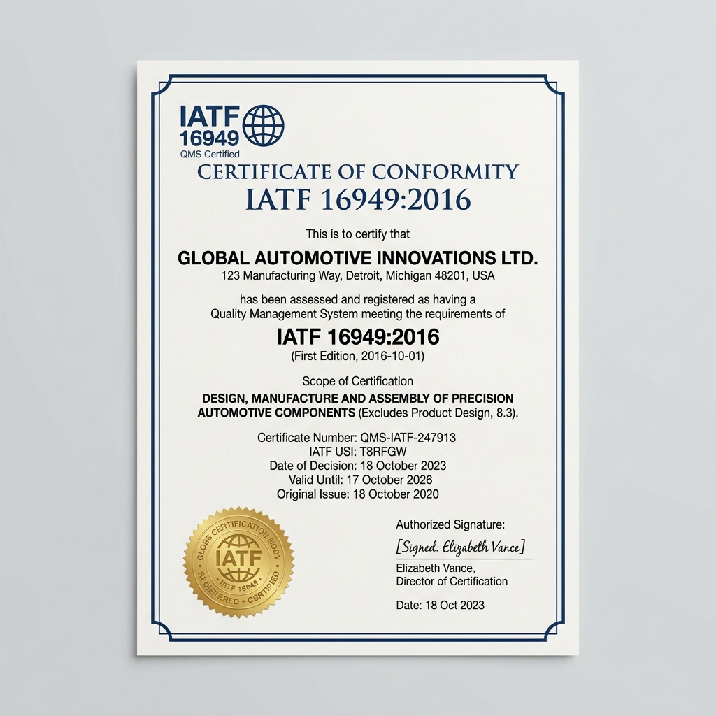 Quality Certificate